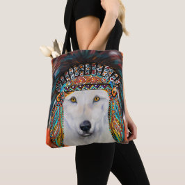 Witte Wolf Tote Bag
