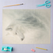Witte wolfportret met bosoverlay decoupage tissuepapier (Craft)
