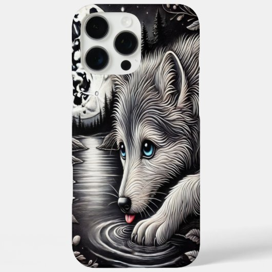 Witte Wolf's Manierlijke Moment Case-Mate iPhone Case (Achterkant)