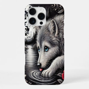 Witte Wolf's Manierlijke Moment iPhone 16 Pro Max Hoesje