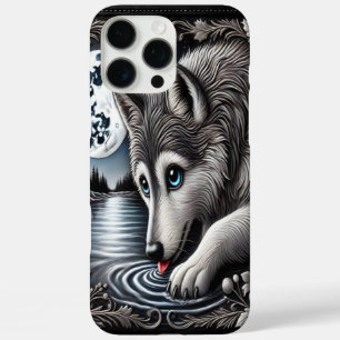 Witte Wolf's Rustige Weerspiegeling iPhone 16 Pro Max Hoesje