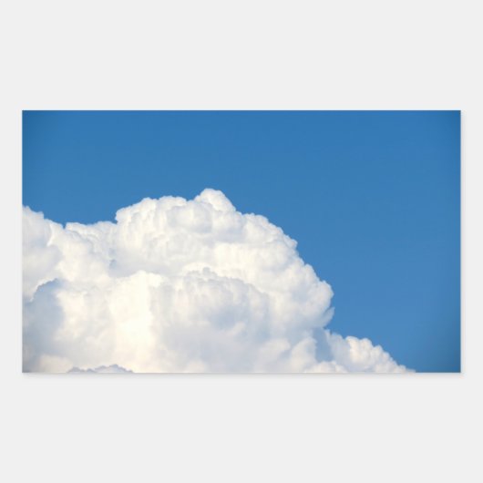 Witte wolk 9 rechthoekige sticker (Voorkant)