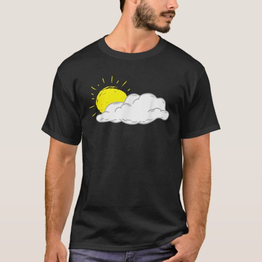 Witte Wolk Met Zonneschijnende Mannen Vrouwen Kind T-shirt (Voorkant)
