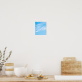 Witte wolk op blauwe achtergrond poster (Keuken)