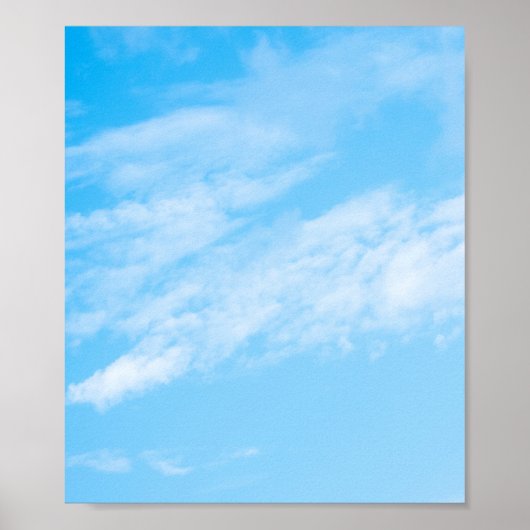 Witte wolk op blauwe achtergrond poster (Voorkant)