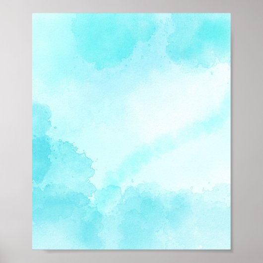 Witte wolk op blauwe achtergrond poster (Voorkant)