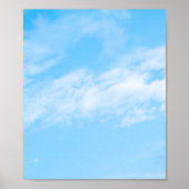 Witte wolk op blauwe achtergrond poster (Voorkant)