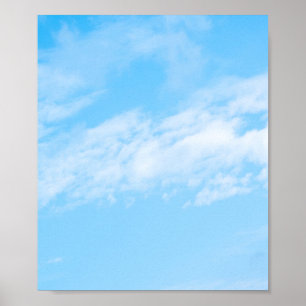 Witte wolk op blauwe achtergrond poster