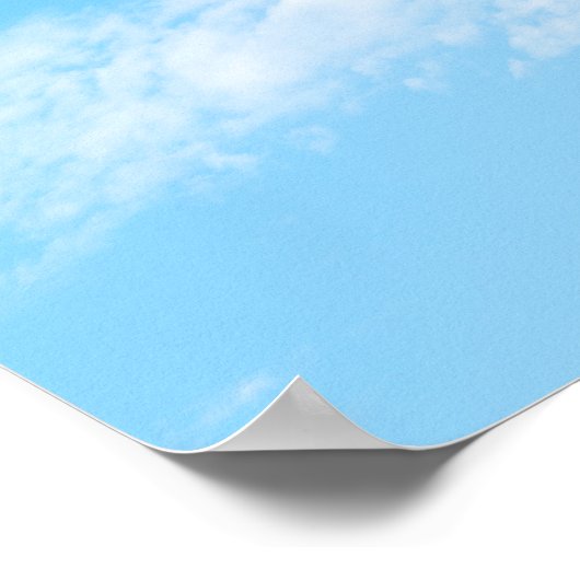 Witte wolk op blauwe achtergrond poster (Hoek)