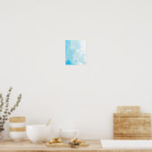 Witte wolk op blauwe achtergrond poster (Keuken)