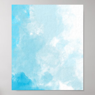 Witte wolk op blauwe achtergrond poster