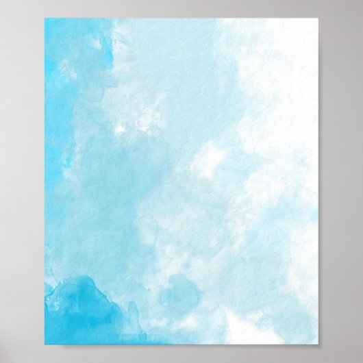 Witte wolk op blauwe achtergrond poster (Voorkant)