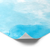 Witte wolk op blauwe achtergrond poster (Hoek)