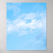 Witte wolk op blauwe achtergrond poster (Voorkant)