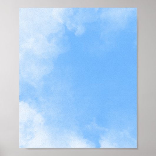 Witte wolk op blauwe achtergrond poster (Voorkant)