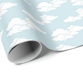 Witte wolken Aqua blauwe lucht Cadeaupapier (Rol Hoek)