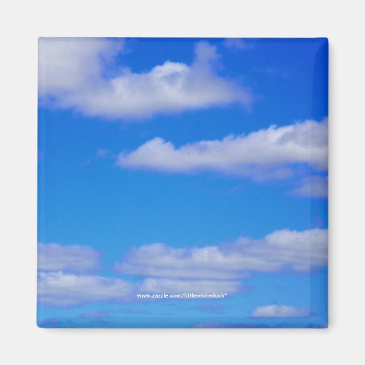 Witte wolken, blauwe lucht - magneet (Voorkant)