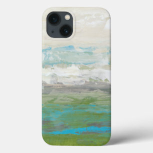 Witte wolken die op een mooi landschap uitkijken iPhone 13 hoesje