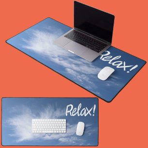 Witte Wolken en Blauwe Hemel Moderne Fototypografi Bureaumat