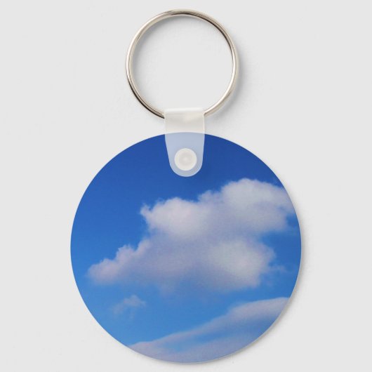 Witte wolken en blauwe hemel sleutelhanger (Voorkant)