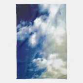 Witte wolken en blauwe hemel theedoek (Verticaal)