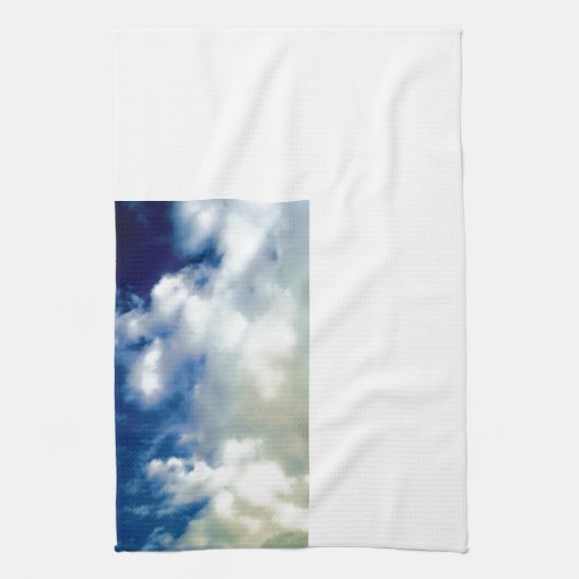 Witte wolken en blauwe hemel theedoek (Verticaal)