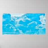 witte wolken en heldere blauwe achtergrond , pano poster (Voorkant)