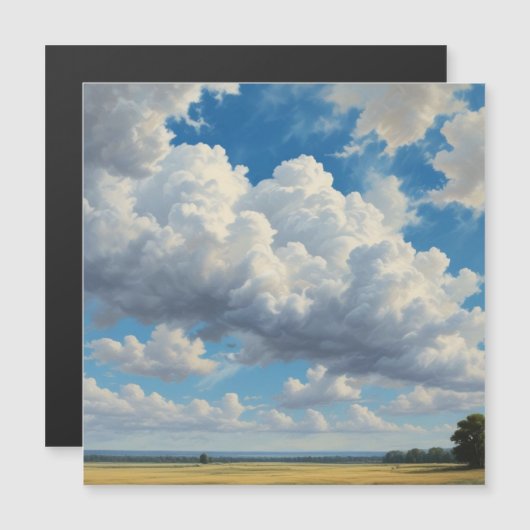 Witte wolken en heldere blauwe lucht (Voorkant / Achterkant)