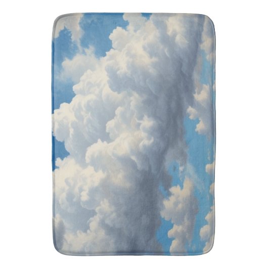 Witte wolken en heldere blauwe lucht badmat (Voorkant Verticaal)