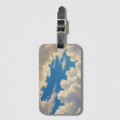 Witte wolken en heldere blauwe lucht bagagelabel (Voorkant (verticaal))