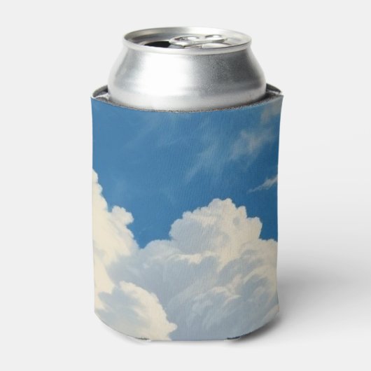 Witte wolken en heldere blauwe lucht blikjeskoeler (Blikje Voorkant)