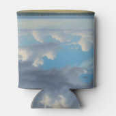 Witte wolken en heldere blauwe lucht blikjeskoeler (Achterkant)