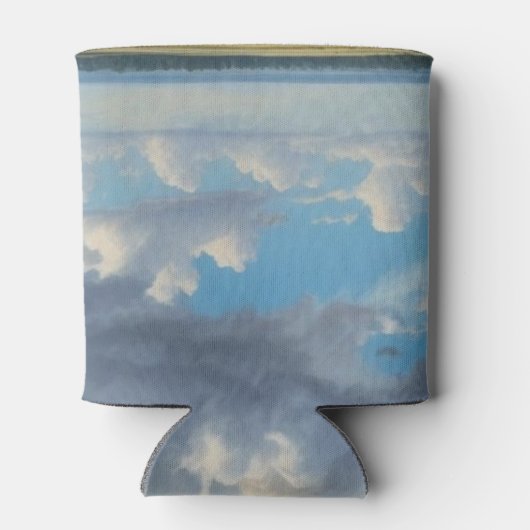 Witte wolken en heldere blauwe lucht blikjeskoeler (Achterkant)