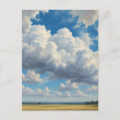 Witte wolken en heldere blauwe lucht briefkaart (Voorkant)