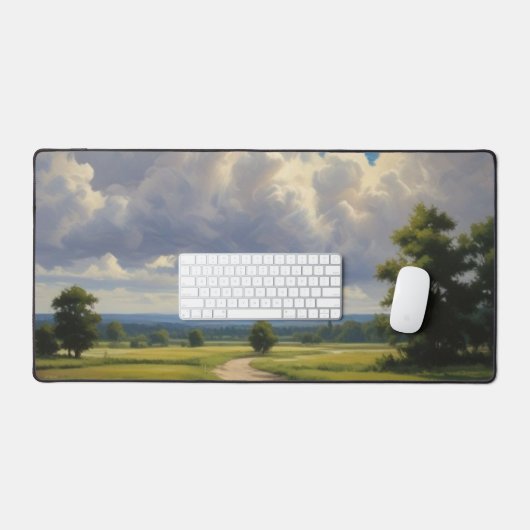 Witte wolken en heldere blauwe lucht bureaumat (Keyboard & Muis)