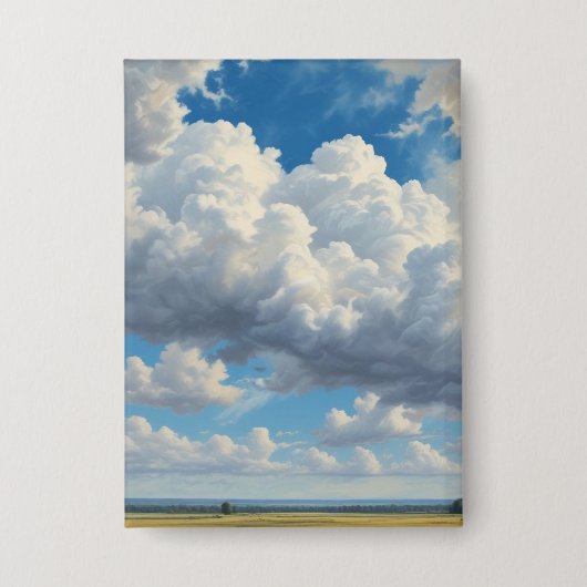 Witte wolken en heldere blauwe lucht button (Voorkant)