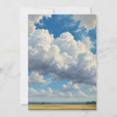 Witte wolken en heldere blauwe lucht feestdagenkaart (Voorkant)