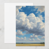 Witte wolken en heldere blauwe lucht feestdagenkaart (Voorkant / Achterkant)