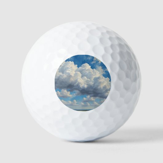 Witte wolken en heldere blauwe lucht golfballen (Voorkant)