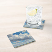 Witte wolken en heldere blauwe lucht kartonnen onderzetters (Insitu)