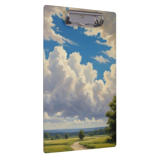 Witte wolken en heldere blauwe lucht klembord (Rechts)