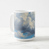 Witte wolken en heldere blauwe lucht koffiemok (Voorkant links)