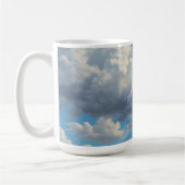 Witte wolken en heldere blauwe lucht koffiemok (Links)