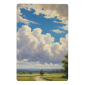 Witte wolken en heldere blauwe lucht mini klembord (Achterkant)