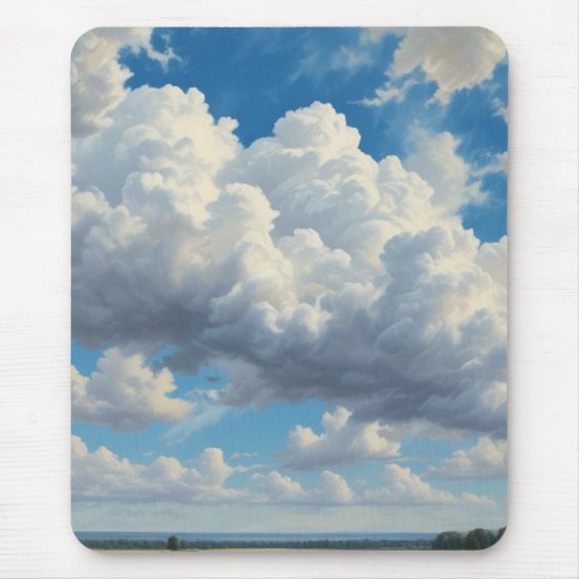 Witte wolken en heldere blauwe lucht muismat (Voorkant)