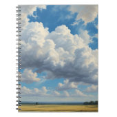 Witte wolken en heldere blauwe lucht notitieboek (Voorkant)