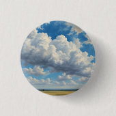 Witte wolken en heldere blauwe lucht ronde button 3,2 cm (Voorkant)