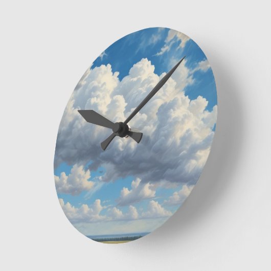 Witte wolken en heldere blauwe lucht ronde klok (Hoek)