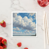 Witte wolken en heldere blauwe lucht servet (Insitu)