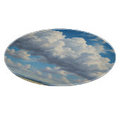 Witte wolken en heldere blauwe lucht snijplank (Hoek)